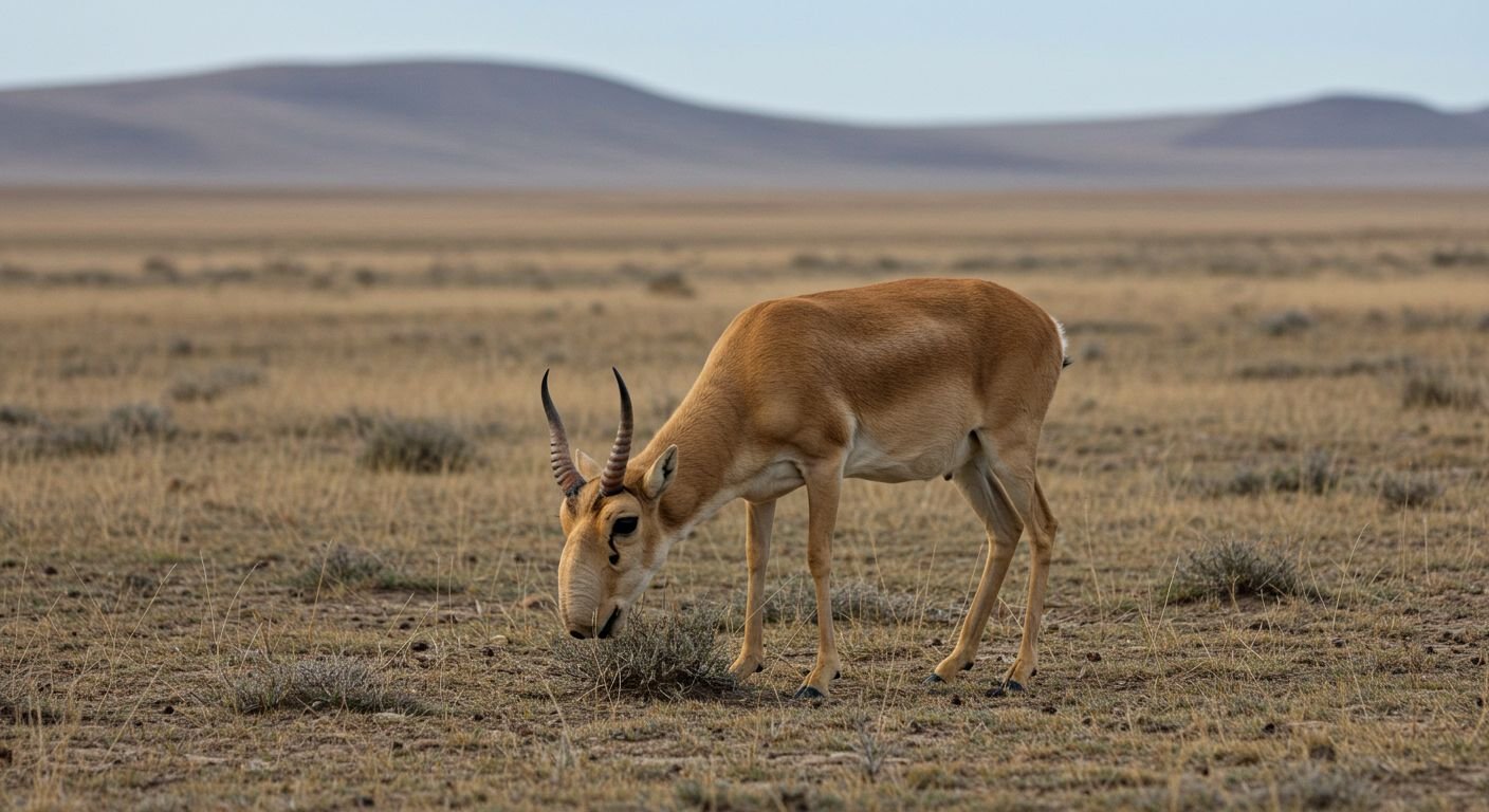 Saiga nas planícies da Ásia Central